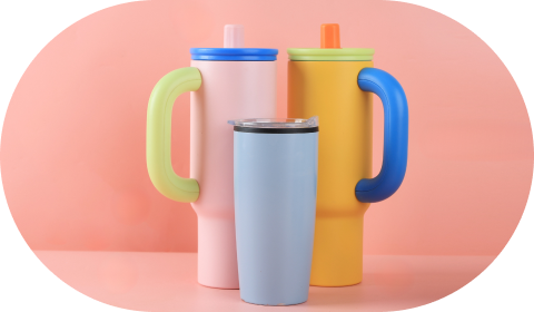 비비드 파스텔 혼합 텀블러 사진