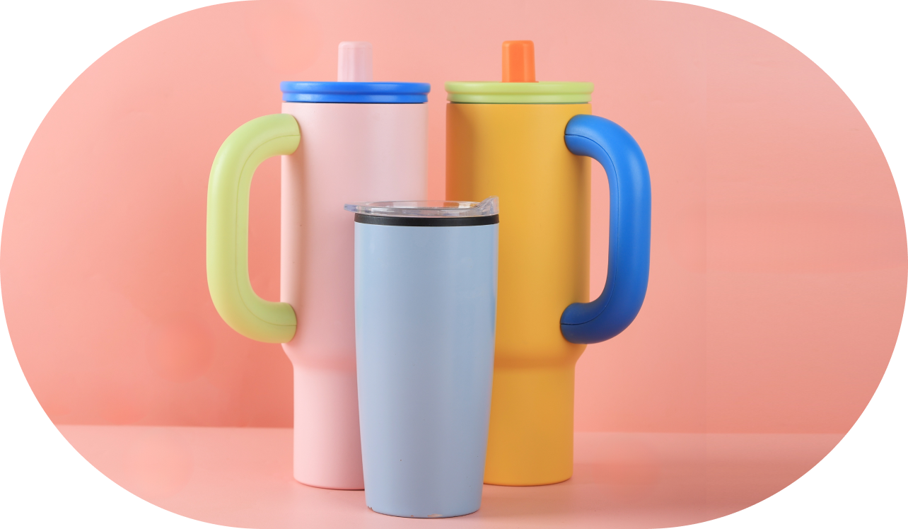 비비드 파스텔 혼합 텀블러 사진