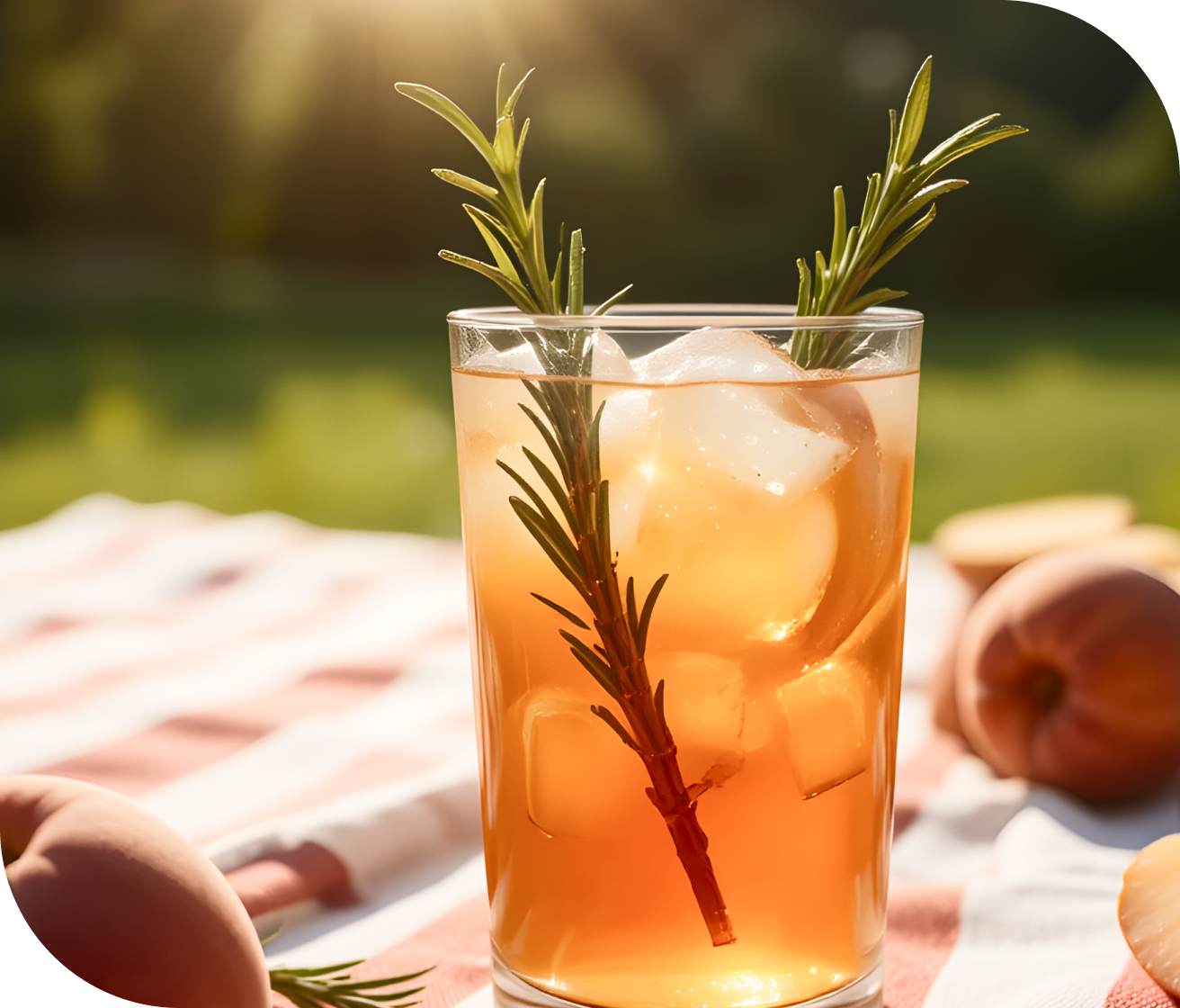 피크닉 매트 위 음료 사진